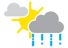 Partly sunny, a shower in the afternoon
