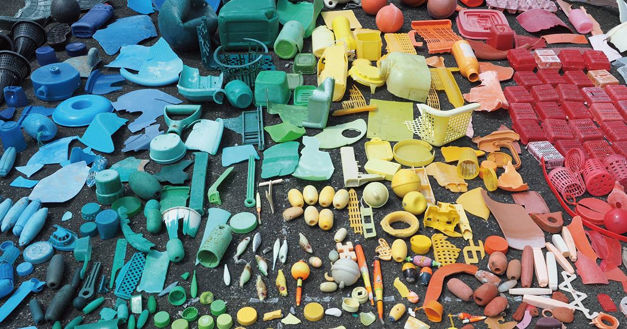 Beach to boutique: Techno-Lab’s colorful Buoy collections of plant pots and trays are made from waste plastic collected from the shores of Japan. |