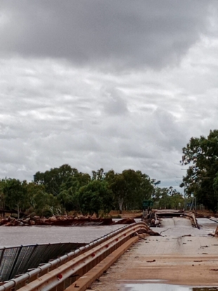 A damaged bridge in Fitzroy Crossing, Australia, on Saturday | REUTERS 
