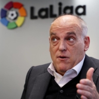 La Liga President Javier Tebas apologized for the comments he made toward Real Madrid\'s Vinicius Jr. on Twitter. | REUTERS